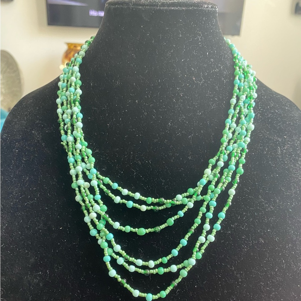 Six Strand Beaded Necklace